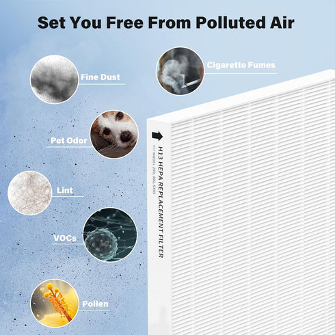True HEPA Filter Replacement Compatible with Fellowes AeraMax 290/300/DX95 Purifiers, 3 Packs of True HEPA Air Filter