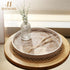 Hanobe Decorative Serving Tray Round: Farmhouse Coffee Table Decor Boho White Mandala Trays for Living Room Kitchen