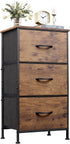 WLIVE Dresser with 3 Drawers, Fabric Nightstand, Organizer Storage Dresser for Bedroom,