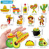 Blulu 24 Pieces Wooden Mexican Ornaments, Christmas Tree Decor for Taco, Cinco De Mayo, Piñata Sign
