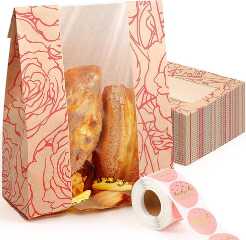 50 Pack Bread Bags Bulk for Homemade Bread Kraft Sourdough Bread Bags