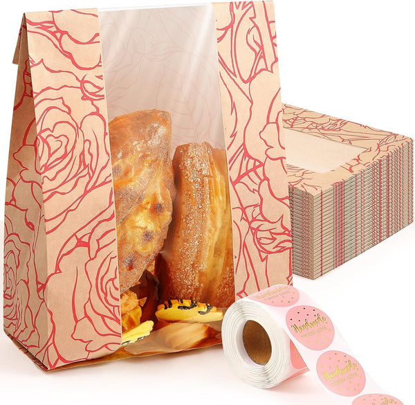 50 Pack Bread Bags Bulk for Homemade Bread Kraft Sourdough Bread Bags