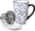 vancasso SELENE Porcelain Tea Mug, 18 oz Porcelain Tea Cup with Infuser