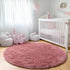 5ft, ONASAR Blush Round Area Rugs Soft Bedroom Circle Rug Mats for Kids Girls Teen Room, Fluffy Plush Shaggy Carpet