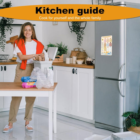 Kitchen Conversion Chart Magnet, 7.95x5.94 inch Measurements Chart for Weight Liquid Temperature, Cute Kitchen Accessory