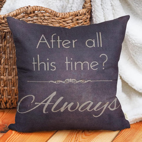 Retro Vintage Motivational Sign - After All This Time Always Inspirational Quote Throw Pillow Case (Gray Brown, 18" x