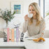 ENCIMART Metal Bookends Creative Coffee Bookends Decorative Cute Kitchen Book Ends for Shelves Bookshelf Home Office
