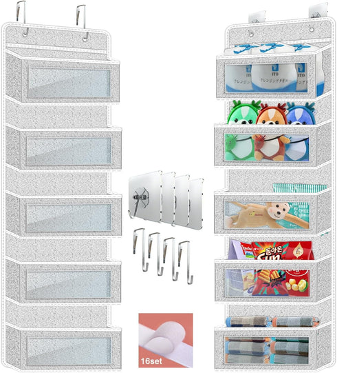 2 Pack 5-Shelf Hanging Shelves Over The Door Organizer Wall Mount Storage