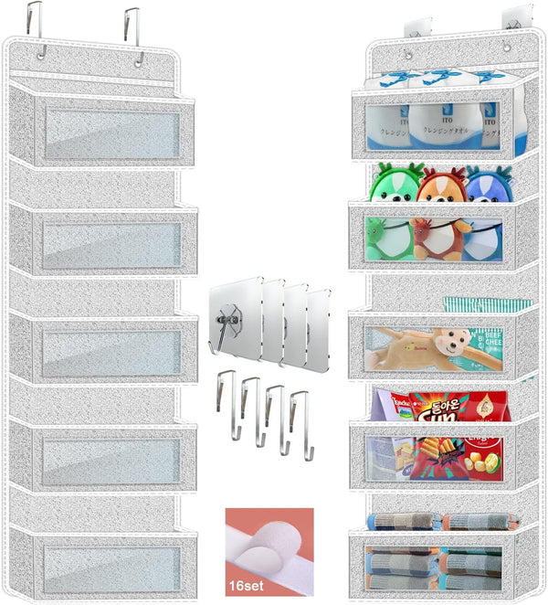 2 Pack 5-Shelf Hanging Shelves Over The Door Organizer Wall Mount Storage
