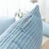 Home Brilliant Blue Throw Pillow for Couch, Stripe Velvet Corduroy Euro Sham, 24 x 24 inch
