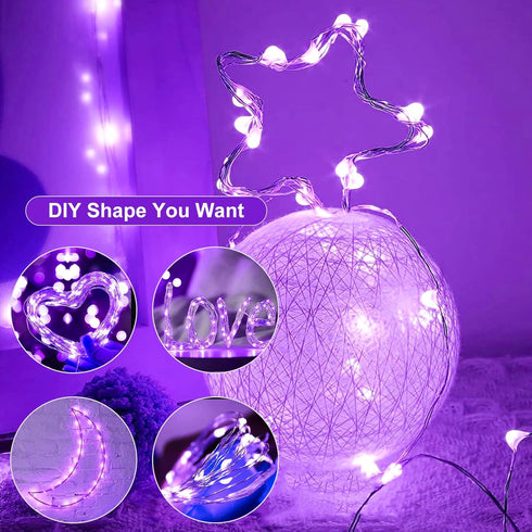 7FT 20LED 12 Pack) Fairy Lights,Silver Wire String Lights Waterproof,Battery Operated Firefly Starry Moon Lights