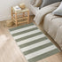 OJIA Front Door Mat, 24"x35" Green Striped Checkered Rug, Washable Indoor Outdoor Rug for Kitchen Entryway Patio
