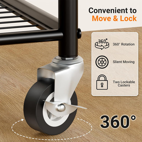 AOODA Small Clothes Rack with Shelves, Metal Sturdy Rolling Clothing Racks for Hanging Clothes, Portable Garment Rack