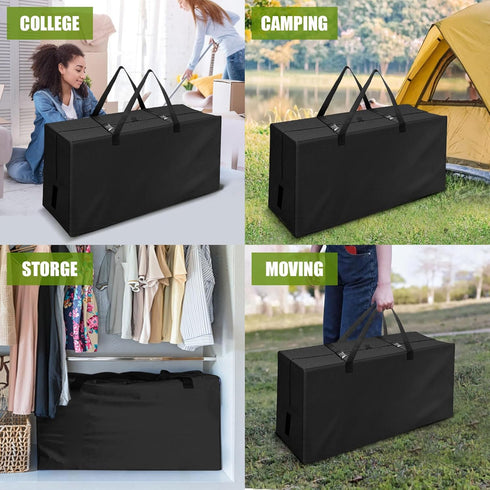 Folding Mattress Bag Waterproof - Black Heavy Duty Carry Case Fits up to 4 Queen Mattress for Tri-Fold Storage