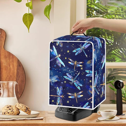 Blue Dragonfly Coffee Maker Cover, Dust Resistant Covers for Small Kitchen Appliance, Soft Covers for Blender