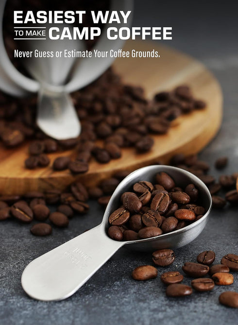 COLETTI Coffee Scoop Pack of 2 Tablespoon Scoop Stainless Steel Short Handle for Measuring Coffee