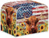 American Flag Toaster Cover, 2 Slice Wide Slot, Highland Cow Sunflower Print, Washable Stain Resistant Small Appliance