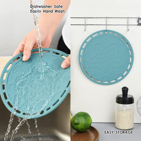 Smithcraft Silicone Pot Holder Trivet Mat for Pots and Pans, Hot Pads for Countertop Tables, Set of 3 (Grey)