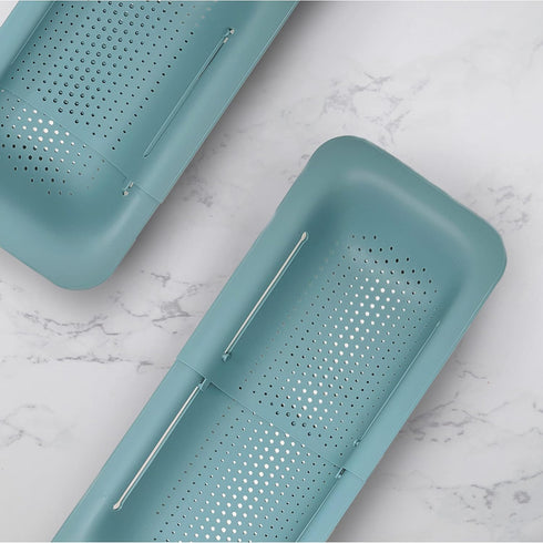 Makerstep Over the Sink Colander Strainer Basket, Expandable Wash, Drain, and Dry, Multifunctional Kitchen Gadget