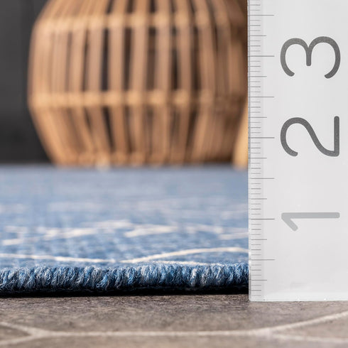 nuLOOM Serna Moroccan Indoor/Outdoor Accent Rug, 2' x 3', Blue, Rectangular, 0.1" Thick by nuLOOM