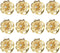 KPOSIYA Set of 20 Napkin Rings, Metal Gold Hollow Out Flower Holder for Wedding Party Holiday Banquet