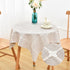 NEWISHER Farmhouse Embroidered Plaid Tablecloth Lattice Fabric Table Cloth Small Square Rustic