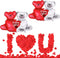 KatchOn Huge 'I Love You' Teddy Bear Balloons, 40x30 Inch Pack of 2, Red, Romantic-Themed for Valentine's Day
