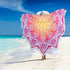 Tassels,59'',Purple Large Microfiber Boho Mandala Beach Towel Round Bohemian Beach Blanket Hippie Indian Throw Blanket