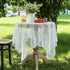 White Lace Small Square Tablecloth 35 x 35 Inch Vintage Embroidered Table