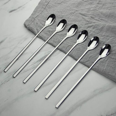 AOOSY Long Handle Spoon, 9-inch Ice Tea Spoon, Premium 18/10 Stainless Steel, Set of 6
