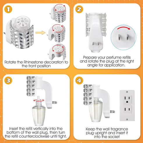 Wall Fragrance Plug in with Night Light, Compatible with Bath & Body Works WallFlower Fragrance, Essential Oil Diffuser