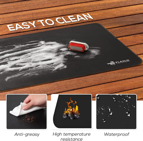 32 60 inches FLASLD Heavy-Duty Outdoor Under Grill BBQ Floor Mat x - Fireproof and Waterproof Protector for Decks
