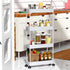 SPACEKEEPER Slim Rolling Storage Cart - 4 Tier Bathroom Organizer Mobile Shelving Unit for Kitchen, Laundry, Gray