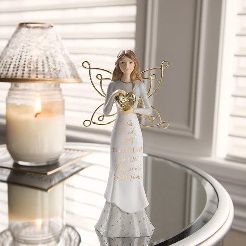 Pavilion 7.5 Inch White & Gold Figurine, Best Friends Come Into Our Lives and Leave Paw Prints On Our Hearts in Memory