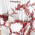 Wuhetyo Berry)-2PCS Christmas Red Pip Berry Garland, Artificial Burgundy Red Berry Vines Garland Decor for Winter