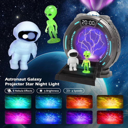 Northern Lights Projector, Galaxy Projector with Plasma Ball, White Noise Machine, Bluetooth Speaker, Timer Alarm