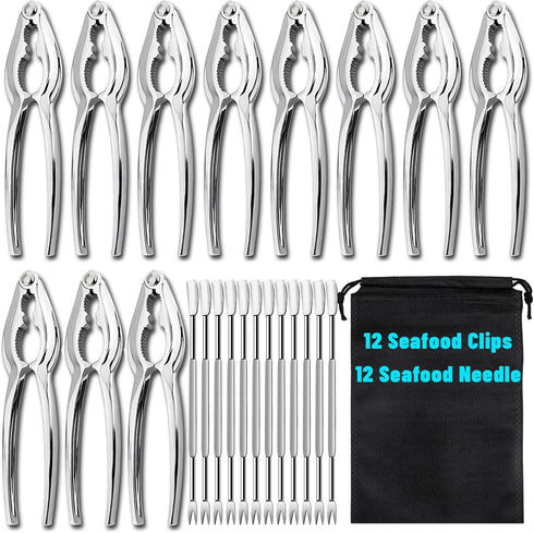 24 Pcs Crab Crackers and Tools, Heavy Duty Nut Crackers Seafood Tools