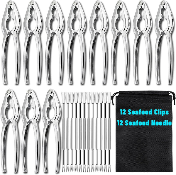 24 Pcs Crab Crackers and Tools, Heavy Duty Nut Crackers Seafood Tools