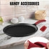 Cast Iron Round Griddle 10.5 Inch, Pre-Seasoned Pan with Heat-Resistant Handle for Indoor Outdoor Cooking