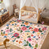 5x7 RELEANY Floral Area Rug Machine Washable Soft Print Boho Carpet Non Slip Doormat Low Pile Flower Area Rugs
