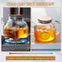 Glass Teapot Stovetop 34 OZ/1000ml, Borosilicate Clear Kettle with Bamboo Lid, Removable Stainless Steel Infuser