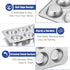 TeamFar Muffin Pan, 6 Cup Stainless Steel Muffin Tin Tray Set for Baking Cakes, Cornbread, Quiche, Oven & Dishwasher