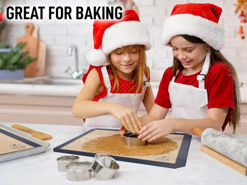 Zulay Kitchen Silicone Baking Mat Sheet - 16.5"x11.6" 2-Pack Reusable Nonstick Baking Supplies