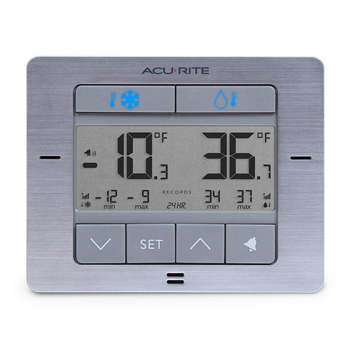 AcuRite Digital Wireless Fridge and Freezer Thermometer with Alarm, Max/Min Temperature for Home & Restaurants (00515M)