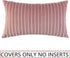 UGASA Velvet Pillow Covers Soft Striped Decorative Throw Cushion Case with Hidden Zipper for Valentine's Day Couch