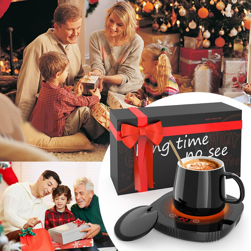 2 Settings 1-12H Coffee Mug Warmer, Cup Warmer for Desk with Auto Shut Off, Temp & Timer, Coffee Heater Smart Electric