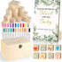 wookidel 72PCS Baby Shower Games Kit with Blank Wooden Blocks, Acrylic Paint
