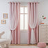 Grommet 52x84 Inch, 2 MYSKY HOME Pink Blackout Curtains for Girls Bedroom & Nursery Kids Blush Princess Double Layer