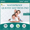 King Size Quilted Mattress Pad - Premium Quality Hypoallergenic Mattress Cover, Fitted Waterproof Mattress Protector,