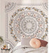 Simpkeely Sketched Floral Medallion Tapestry, Bohemian Mandala Wall Hanging for Home Décor, 59.1 x 59.1 Inches (Mauve)